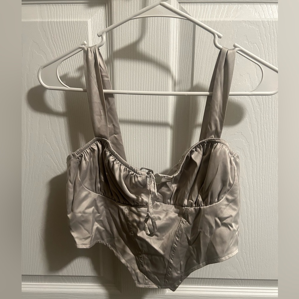Forever 21, Silver corset top, size medium but runs small